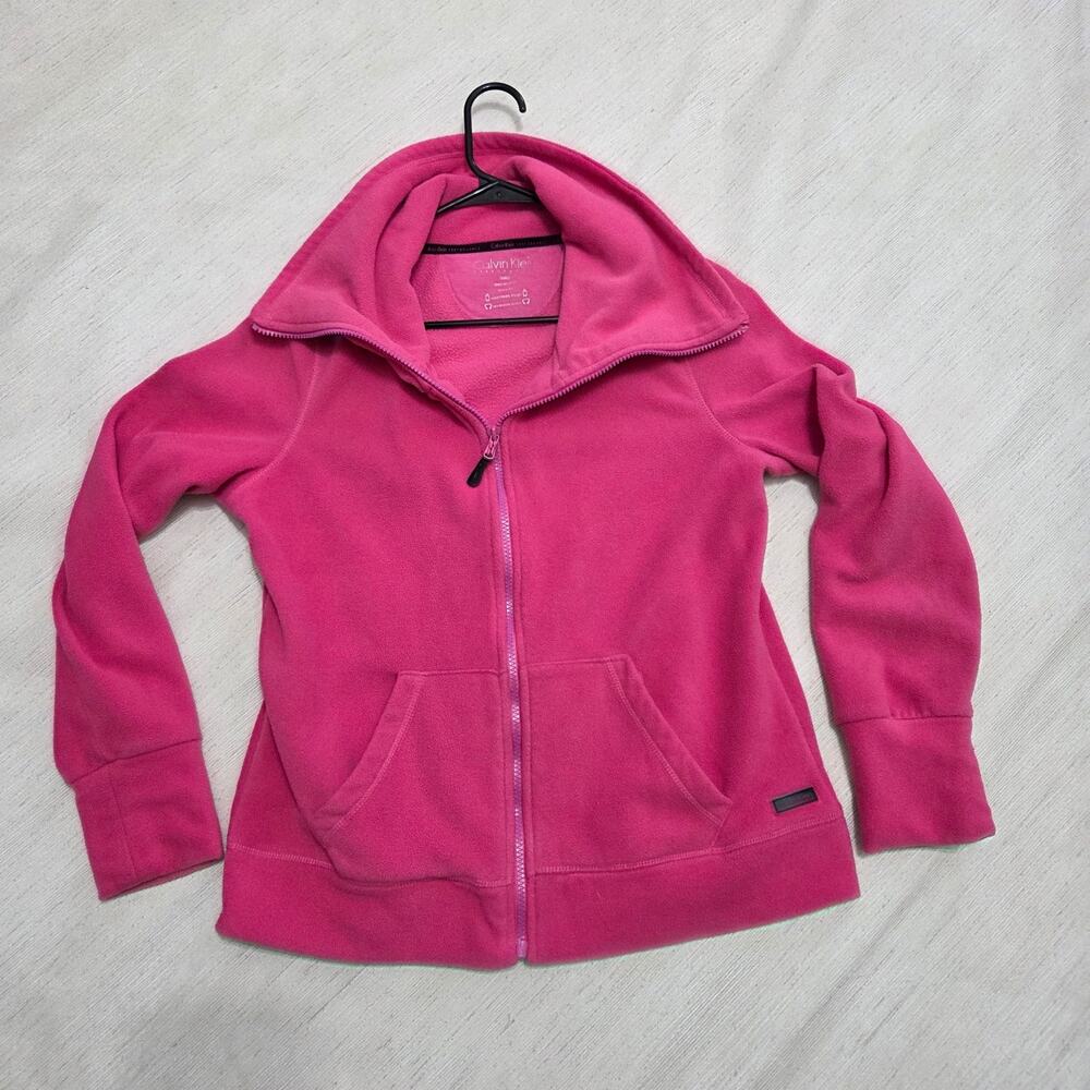 Calvin Klein Performance zip up Quick Dry hot pink sweatshirt woman's size S
